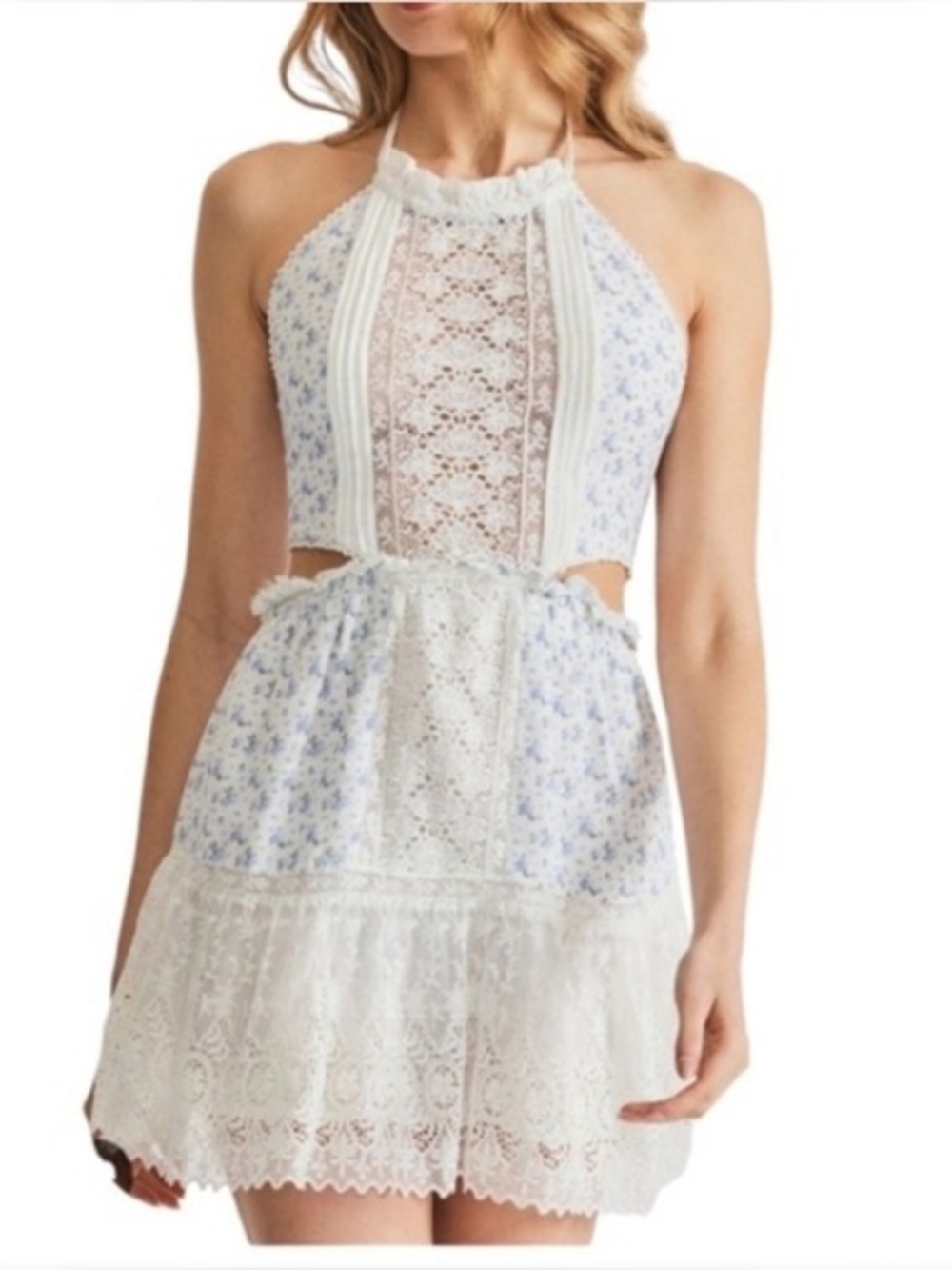 LoveShackFancy Kesia Halter Neck Dress